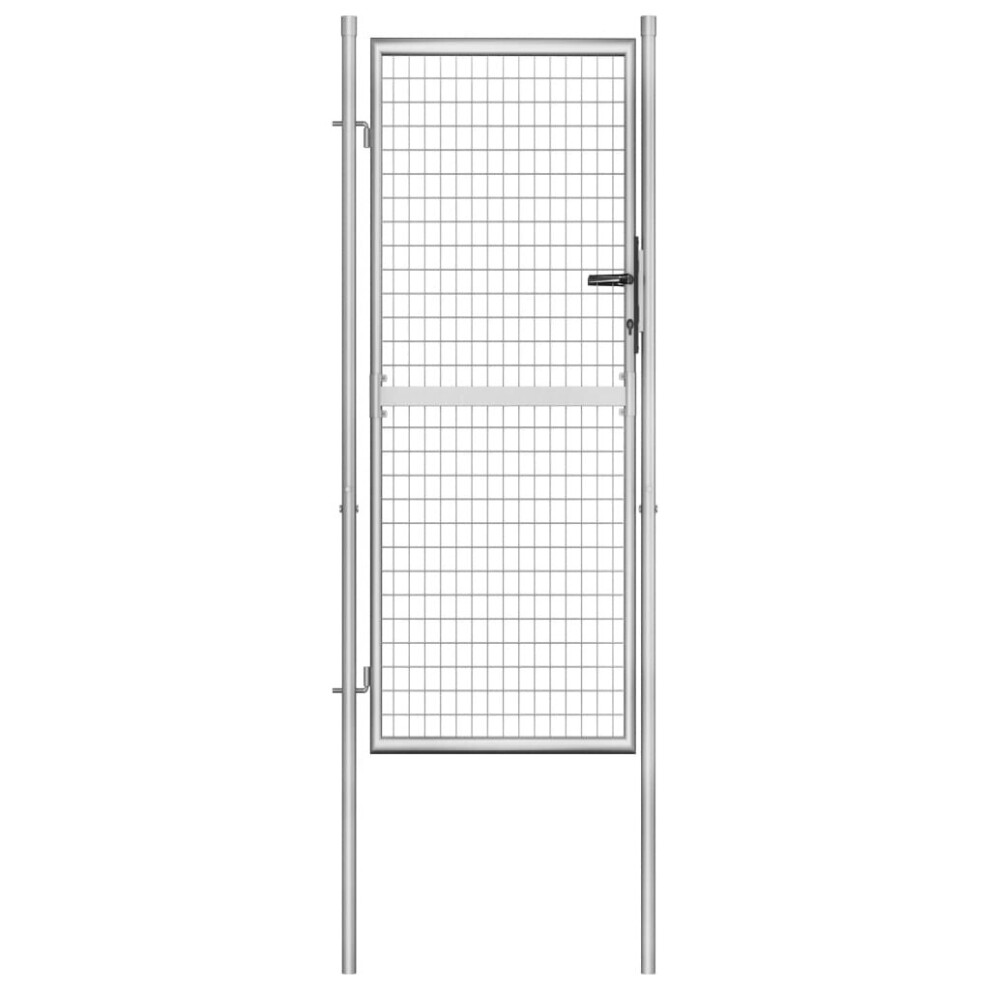 Vidaxl Garden Gate Galvanised Steel 105X250cm Silver Outdoor Entrance Door 8718475740636