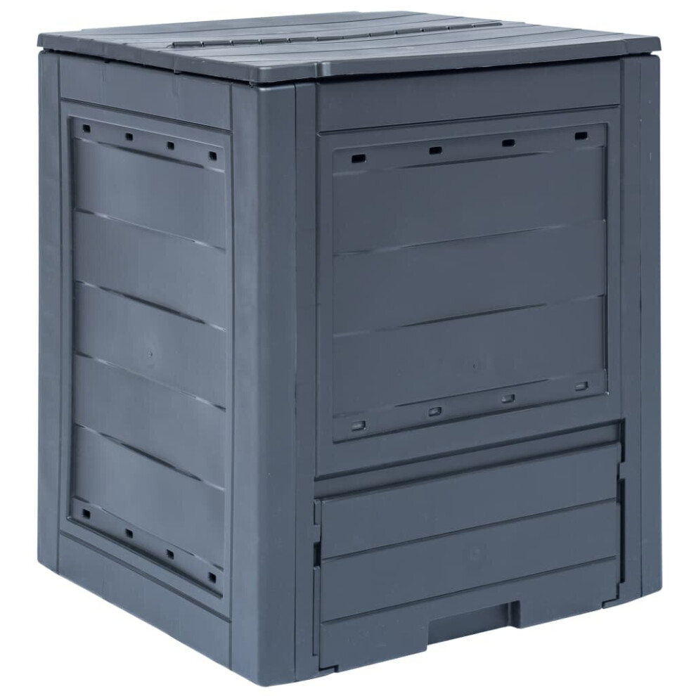 Vidaxl Garden Composter Grey 260L Patio Fertiliser Container Waste Recycle Bin