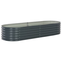 vidaXL højbed galvaniseret stål 240x80x44 cm grå