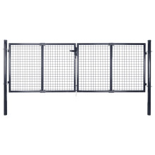 vidaXL Maschen-Gartentor verzinkter Stahl 300 x 100 cm Grau