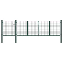 vidaXL Gartentor aus Stahl 400 x 100 cm Grün