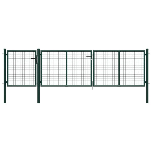 vidaXL Gartentor aus Stahl 400 x 100 cm Grün