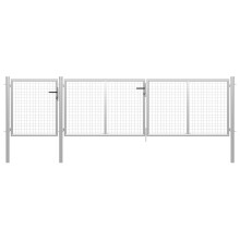 vidaXL Gartentor aus Stahl 400x100 cm Silber