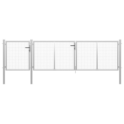 vidaXL Gartentor aus Stahl 400x100 cm Silber