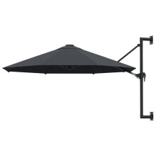 vidaXL Sonnenschirm zur Wandmontage mit Metall-Mast 300 cm Anthrazit