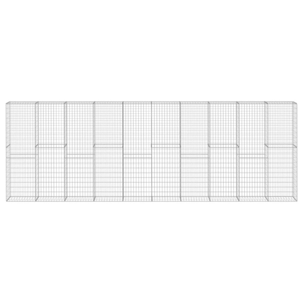 Vidaxl Gabion Wall With Covers Galvanised Steel 600X30cm Backyard Panel Basket 8719883571690