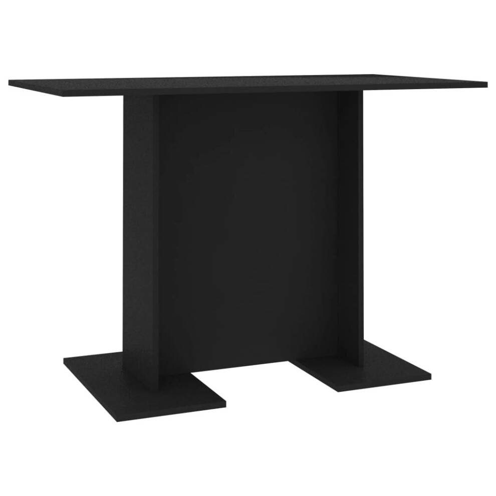 vidaXL Dining Table Black Engineered Wood Indoor Kitchen Dinner Table Stand