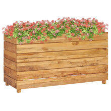 vidaXL Raised Bed Garden Pot Outdoor Planter Recycled Teak Wood and Steel