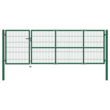 vidaXL Gartentor mit Pfosten 350x100 cm Stahl Grün