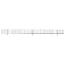 vidaXL Gartenzaun mit Rundbogen Stahl 1673 x 120 cm Schwarz