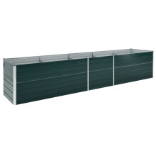 vidaXL Garden Raised Bed Galvanised Steel 77cm Green Patio Planter Flower Box