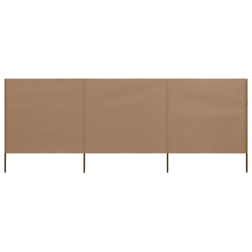 vidaXL 3-panel Wind Screen Fabric 160cm Taupe Camping Windbreak Sun Screen