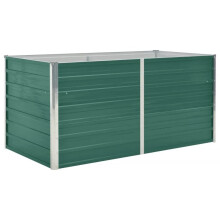 vidaXL Raised Garden Bed 160x80x77cm Galvanised Steel Green Patio Planter Pot