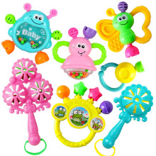 Newborn Rattle Set Baby Early Education Handbell Fancy Musical Toys  7pcs