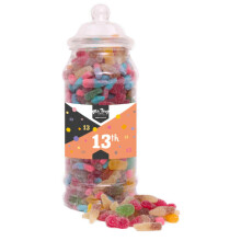 (Medium Jar 700gm) Happy 13th Birthday Sweet Gift Jar Fizzy Tangy Mix