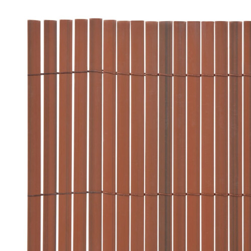 vidaXL Gartenzaun Doppelseitig PVC 90 x 500 cm Braun 2