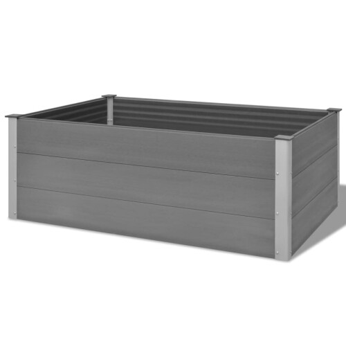 vidaXL Garten-Hochbeet WPC 150 x 100 x 54 cm Grau 2