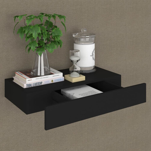 vidaXL Floating Wall Shelf with Drawer Wall Mounted Storage Display Racks 2