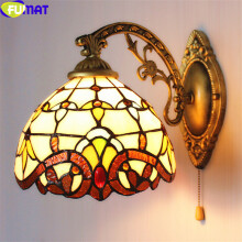 (9) Tiffany Retro Mermaid Wall Lamps Stained Glass Baroque Asile Stair Wall Mounted Art Decor Sconce Bedside Bedroom