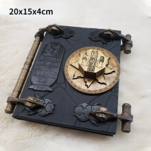 (Black with key) Mummy Replica Book of The Dead Prop with Key Ancient Egypt Collectible Souvenir