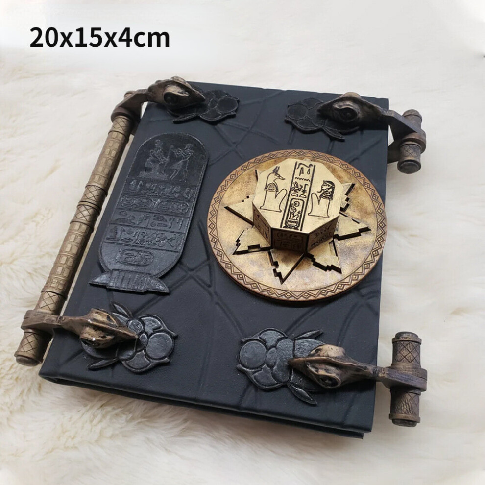(Black with key) Mummy Replica Book of The Dead Prop with Key Ancient Egypt Collectible Souvenir