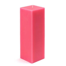 Jeco CPZ-156-12-0 3 x 9 in. Square Pillar Candle, Hot Pink - 12 Piece