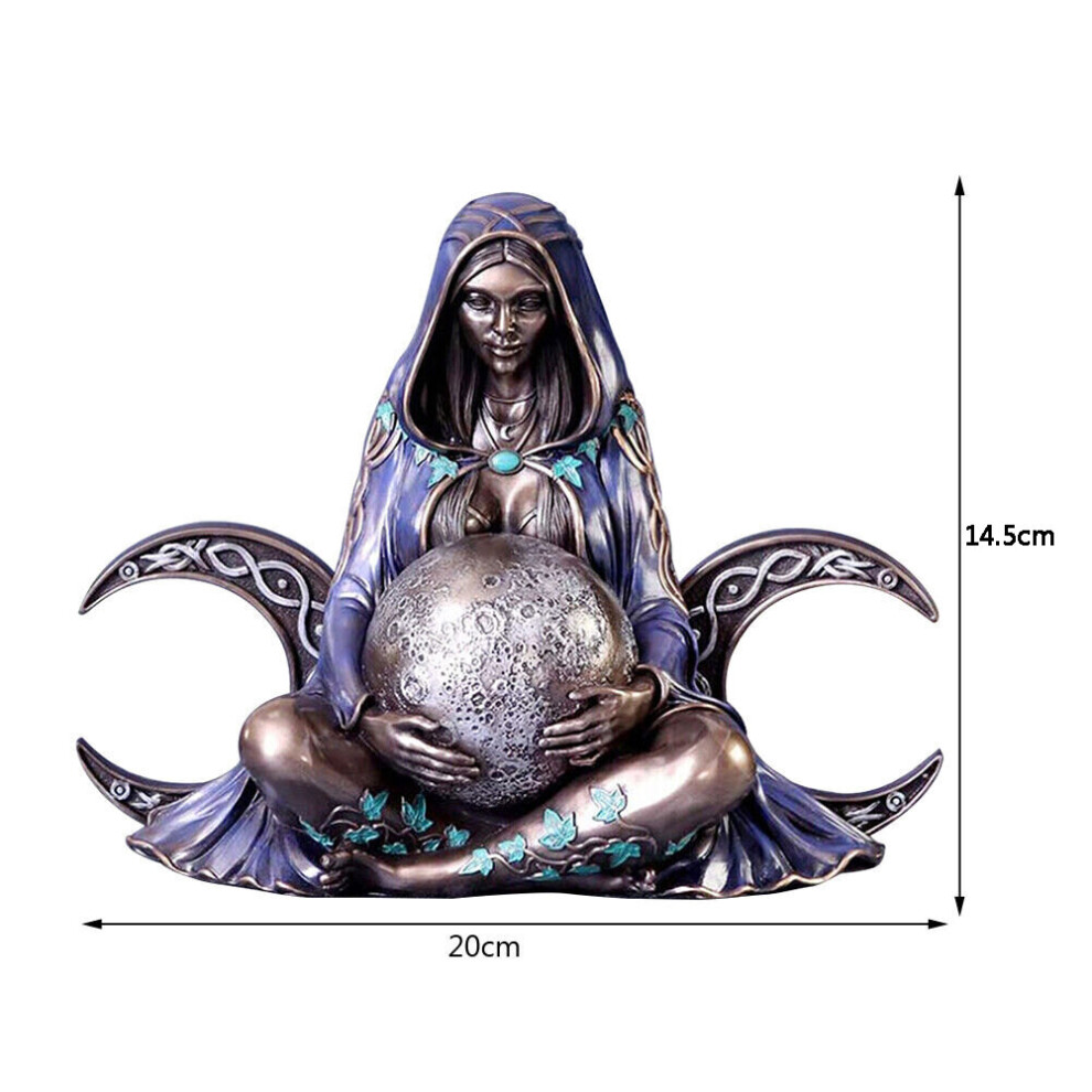 (L) 1Pcs Mother Earth Art Statue Resin Craft Millennium Gaia Goddess Outdoor Sculpture Art Garden