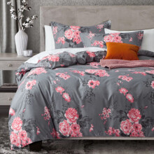 (Bouquet, King) Duvet Cover Set Reversible Floral Bedding Sets