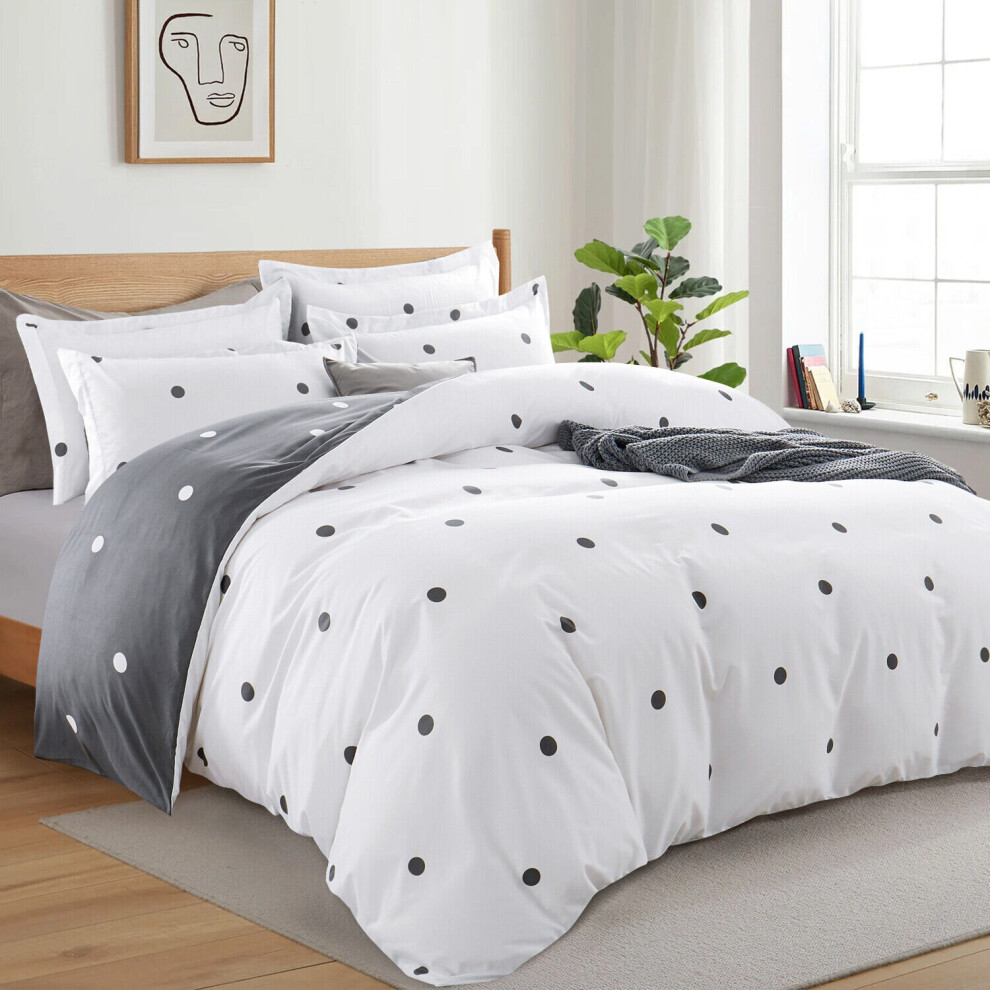 Supreme Bedding Ltd (Doted, Double) Duvet Cover Set Reversible Floral Bedding Sets