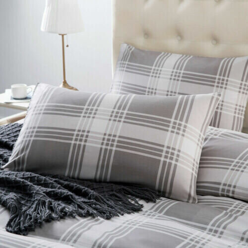 (Check, Single) Duvet Cover Set Reversible Floral Bedding Sets 1