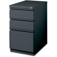 Lorell LLR66909 20 in. BBF Mobile Pedestal File, Charcoal - 3-Drawer