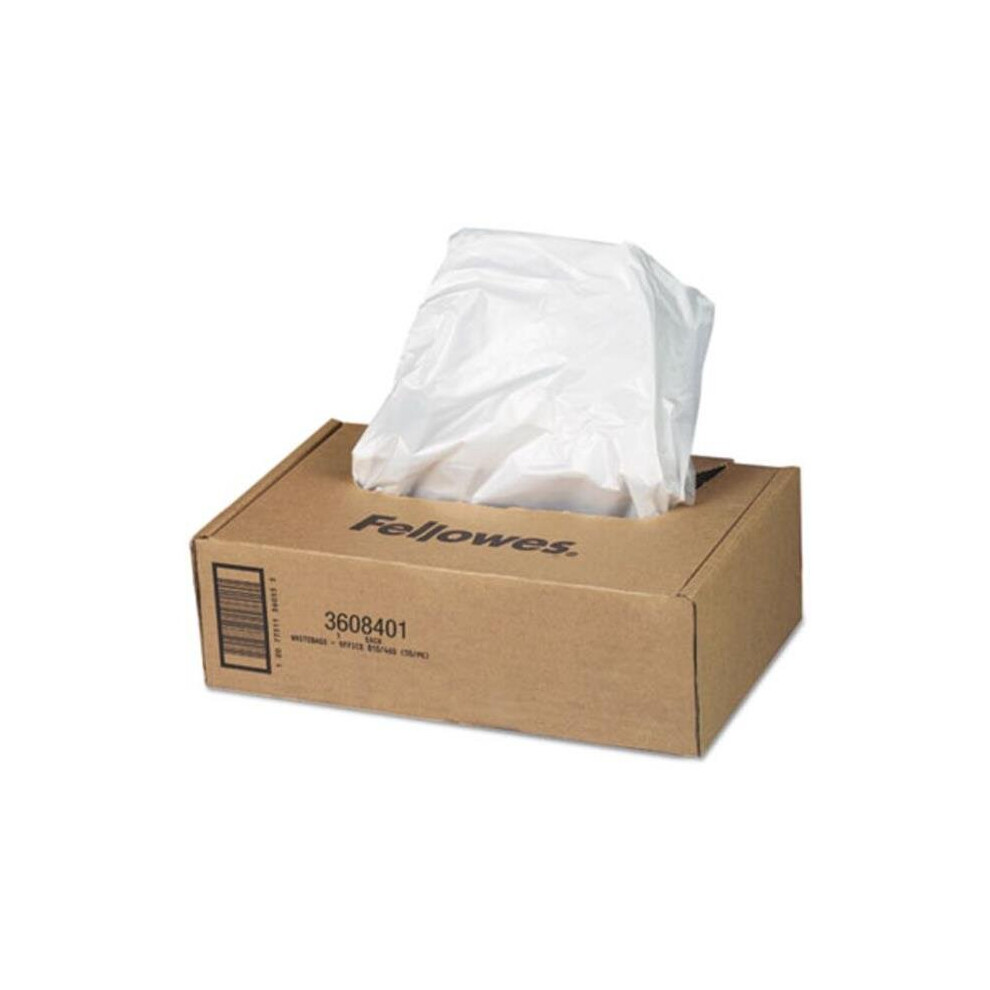 Fellowes Fel3608401 16-20 Gal Capacity Shredder Waste Bags, Clear