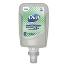 Dial DIA16706 0.31 gal Bottle Fit Fragrance-Free Antimicrobial Gel Hand Sanitizer Manual Dispenser Refill, Clear - Unscented