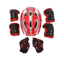 (Red) Kids Safety Helmet Boys Girls Skateboard Cycling Bike Knee Elbow Pads 7In Set UK