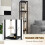 Costway Modern Shelf Display Floor Lamp Standing Lamp with Foot Switch Black 6