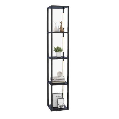 Costway Modern Shelf Display Floor Lamp Standing Lamp with Foot Switch Black