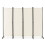 Costway 172cm Tall Rolling Privacy Screen 4 Panel Room Divider on Wheels White 1
