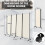 Costway 172cm Tall Rolling Privacy Screen 4 Panel Room Divider on Wheels White 2