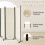 Costway 172cm Tall Rolling Privacy Screen 4 Panel Room Divider on Wheels White 5