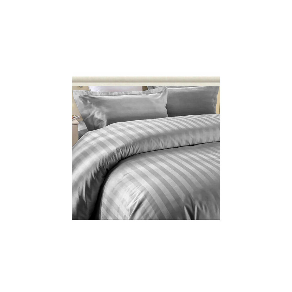 Supreme Bedding Ltd (Grey, King) Stripe Duvet Cover Quilt Reversible Bedding Sets