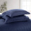 (Navy, King) Stripe Duvet Cover Quilt Reversible Bedding Sets 4