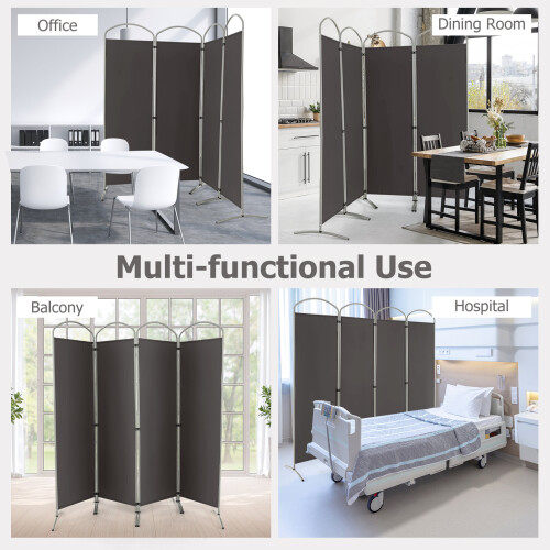 Costway 188cm Folding Privacy Screen 4-Panel Room Divider Privacy Protection 2