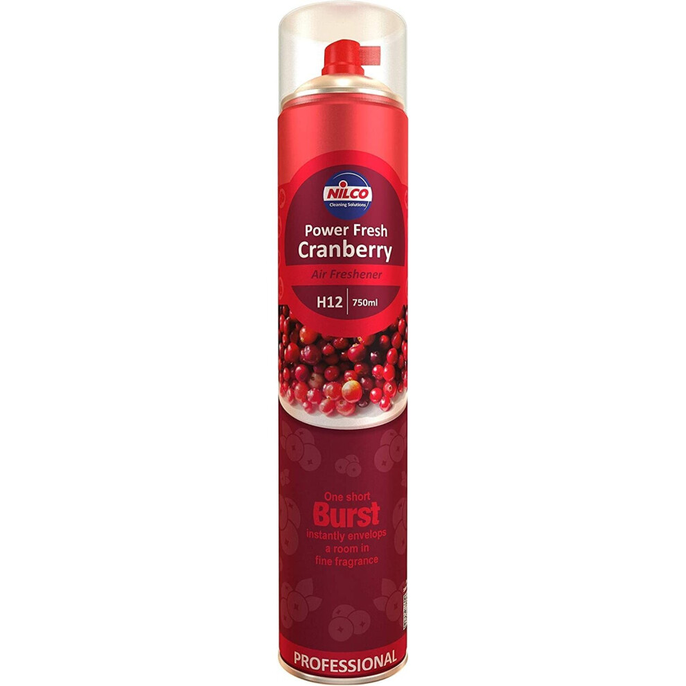 Nilco Professional Power Fresh Cranberry AirFreshener 750ml(Pack of 6)