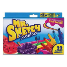 Mr Sketch SAN2054594 Scented Watercolor Marker for Broad Chisel Tip, Multi Color - 22 Per Pack