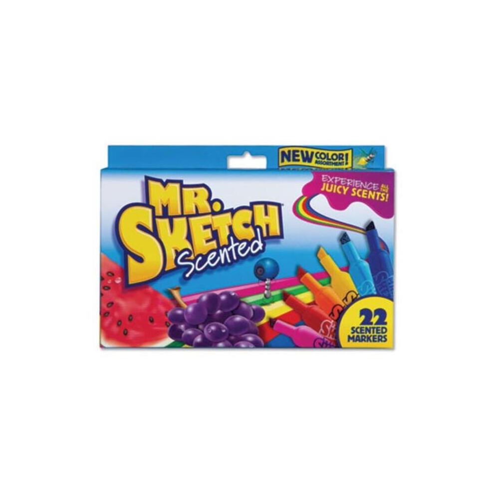 Mr Sketch San2054594 Scented Watercolor Marker For Broad Chisel Tip, Multi Color - 22 Per Pack