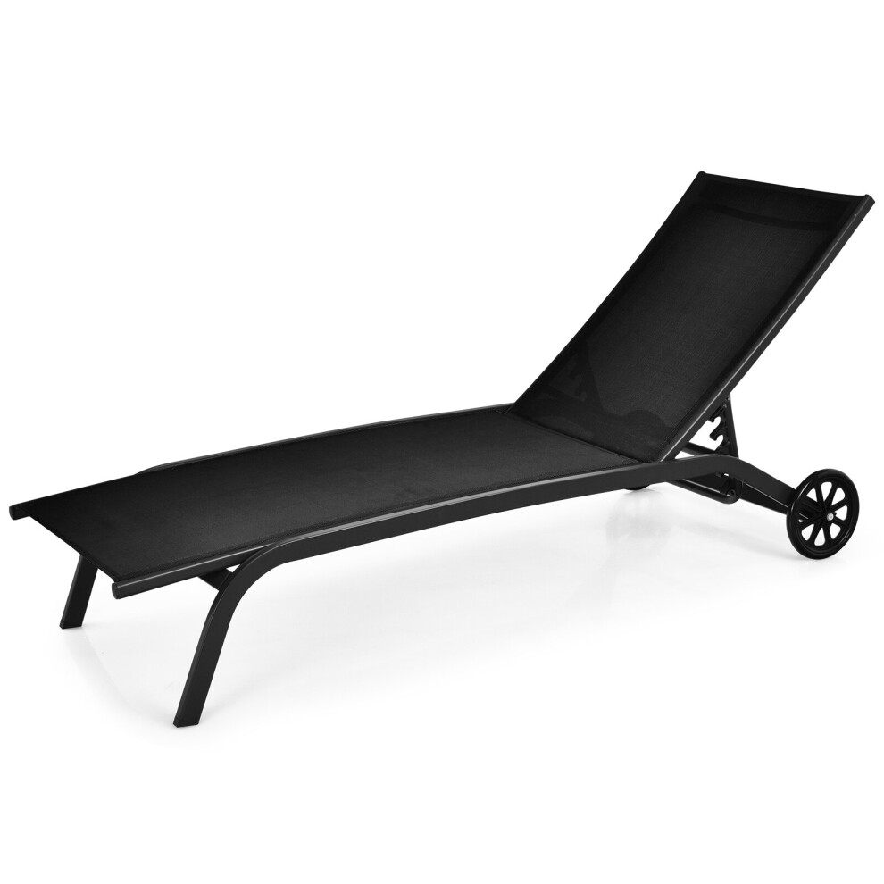 Adjustable Chaise Lounge, Patio Lounge Chair Outdoor Recliner Poolside