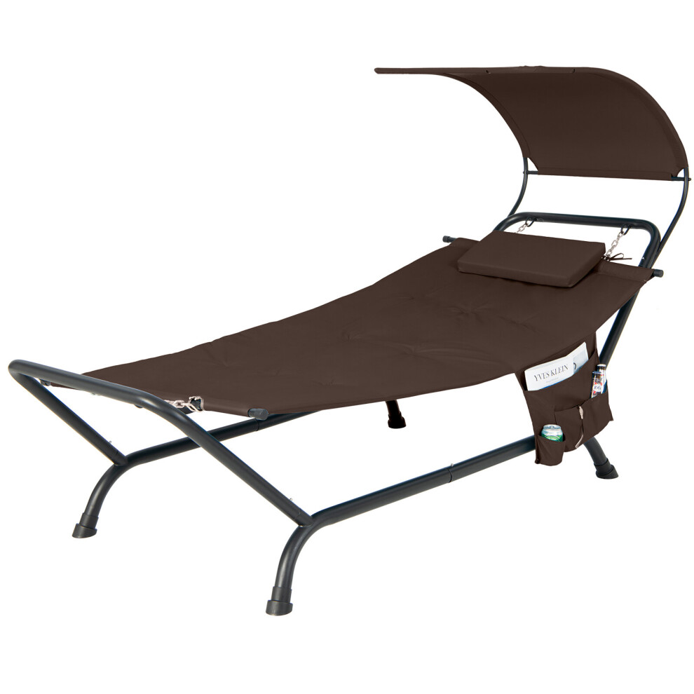 Outdoor Hammock Bed with Canopy Patio Hanging Chaise Lounge Chair