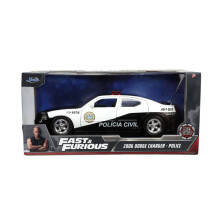 2006 Dodge Charger Police Schwarz-Wei Policia Civil Fast & Furious Serie 1/24 Druckguss-Modellauto von Jada