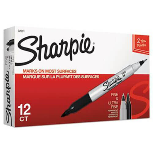 Sharpie Sharpie Twin Tip Black Marker 12pcs 1