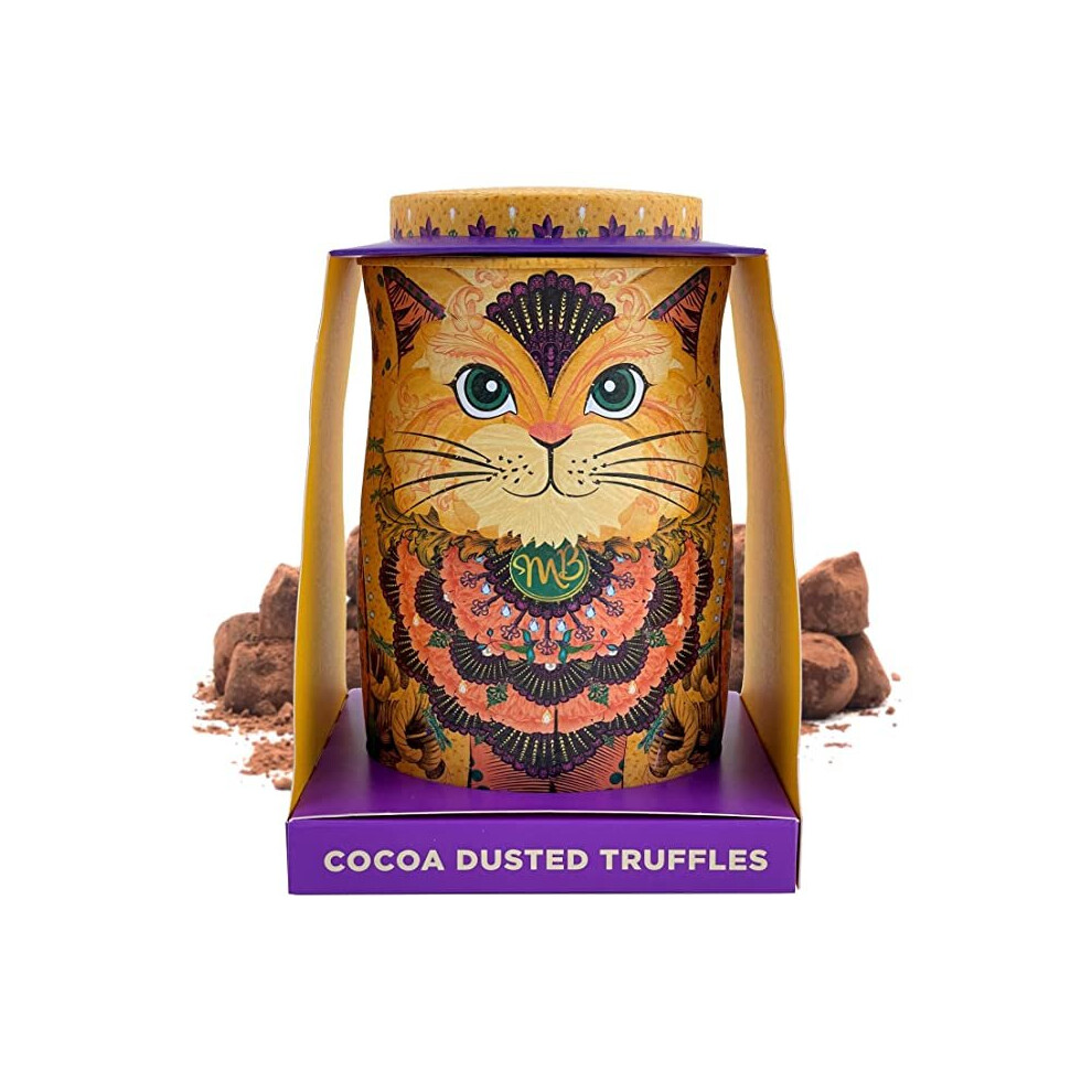 Monty Bojangles Savanna Gold Cat Tin Gift With Flutter Scotch Cocoa Dusted Truffles 135G